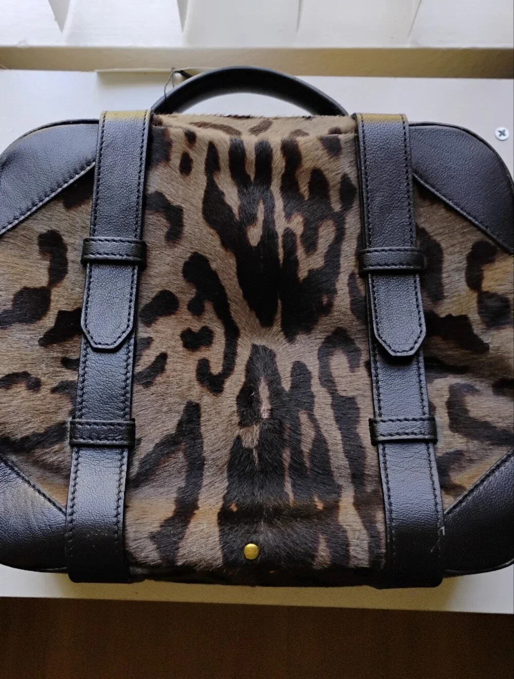 Jerome Dreyfuss Sam Leopard Top Handle Satchel
